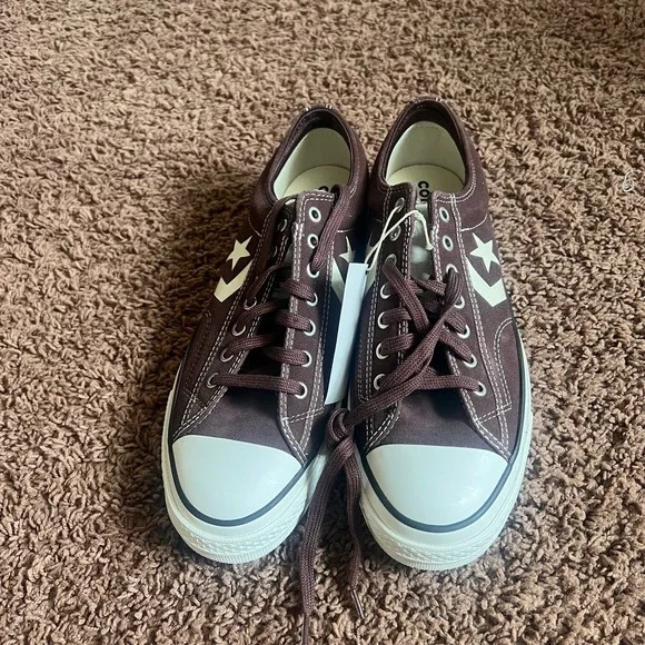 Converse Star Player 76 Suede Men's Low Top Sneakers Size Mens 9.5‎ Brown NEW - Picture 2 of 10